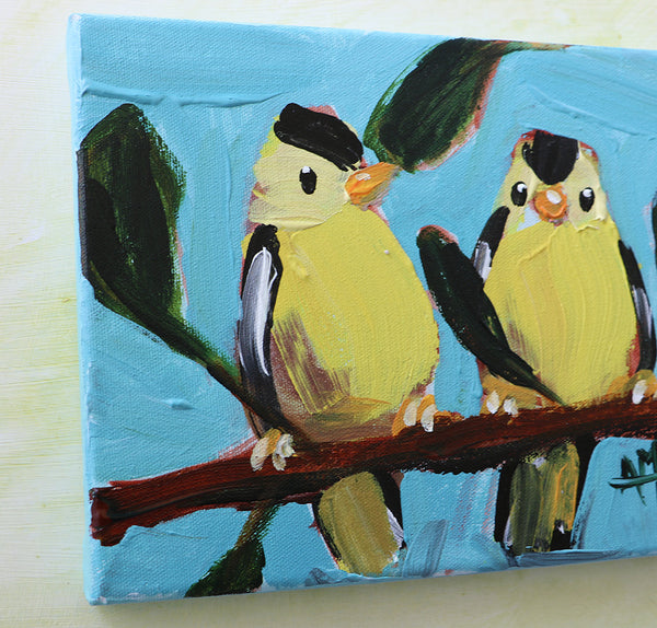 Two Goldfinch no. 180 Original Painting by Angela Moulton