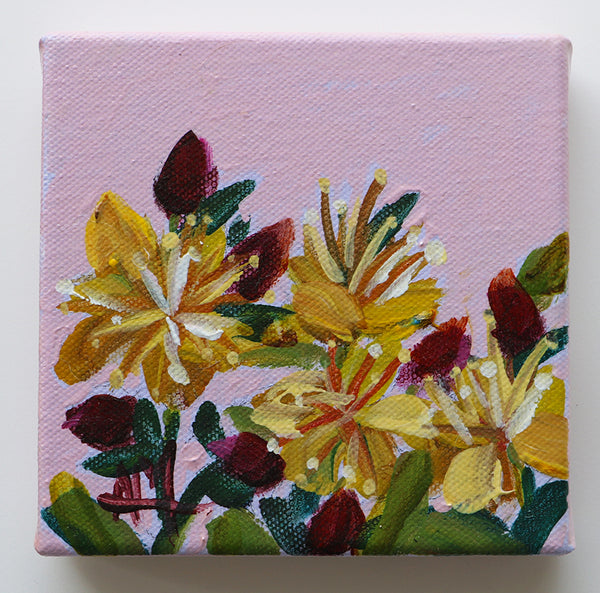 Wildflowers on Pink Original Painting by Angela Moulton
