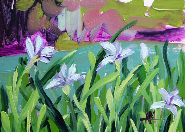 Wild Iris Original Oil Painting Angela Moulton