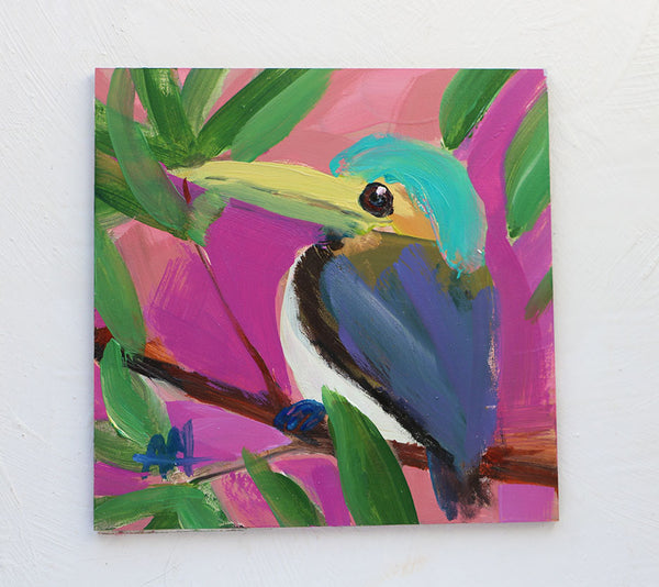 Yellow-Eared Toucanet Original Oil Painting by Angela Moulton