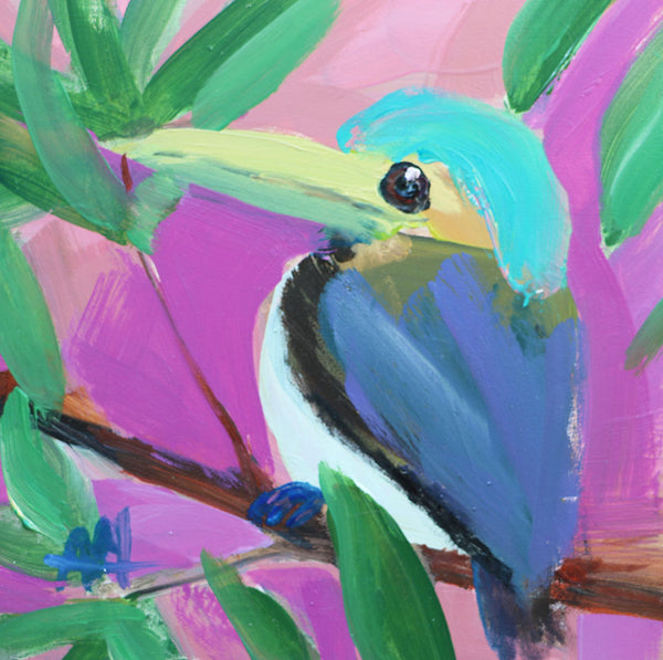 Yellow-Eared Toucanet Original Oil Painting by Angela Moulton