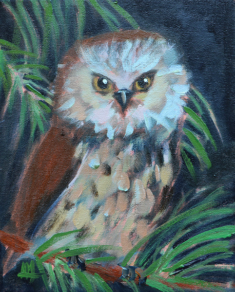 Night Owl Original Oil Painting Angela Moulton